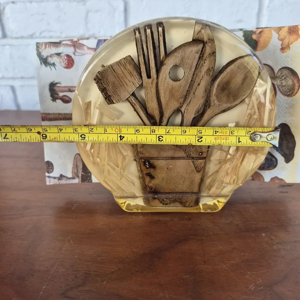 Vintage Mid Century Modern Resin Napkin Holder Kitchen Utensils Colorflo USA